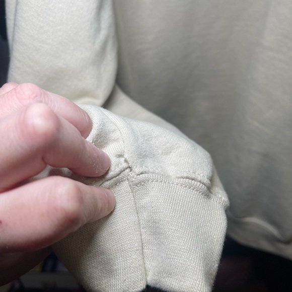 Gildan Cream Sweatshirt with Orange Coffee Graphic Crewneck Sweatshirt - Picture 4 of 5